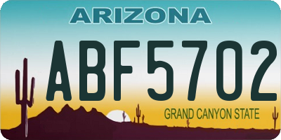 AZ license plate ABF5702