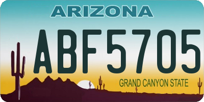 AZ license plate ABF5705