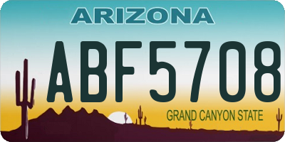 AZ license plate ABF5708