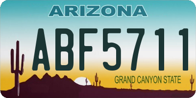 AZ license plate ABF5711
