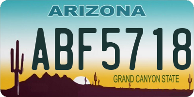 AZ license plate ABF5718