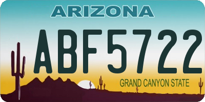 AZ license plate ABF5722