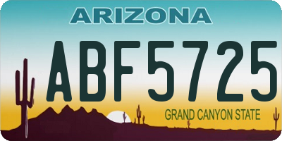 AZ license plate ABF5725
