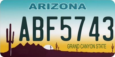 AZ license plate ABF5743