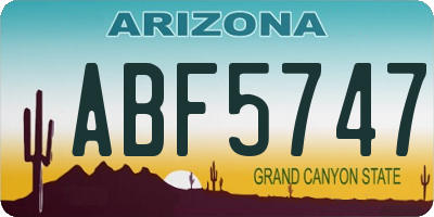 AZ license plate ABF5747