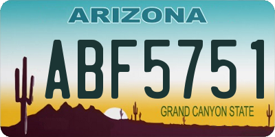 AZ license plate ABF5751