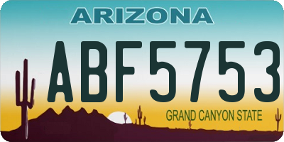 AZ license plate ABF5753