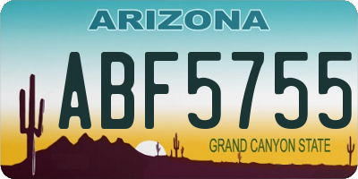 AZ license plate ABF5755