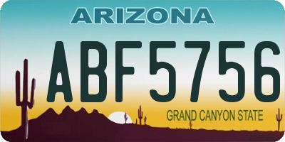 AZ license plate ABF5756
