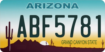 AZ license plate ABF5781