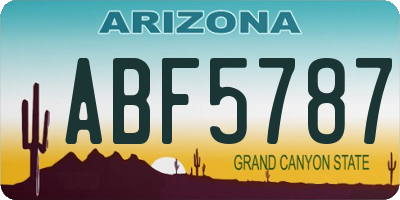 AZ license plate ABF5787