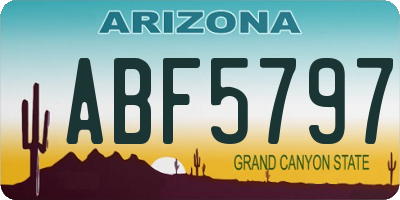 AZ license plate ABF5797
