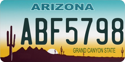AZ license plate ABF5798