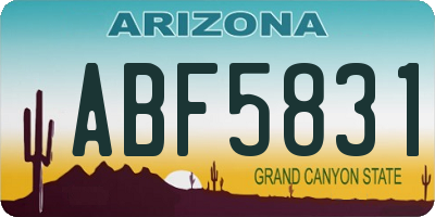 AZ license plate ABF5831
