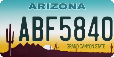 AZ license plate ABF5840