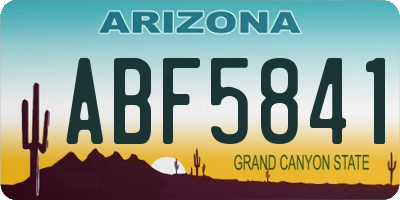 AZ license plate ABF5841