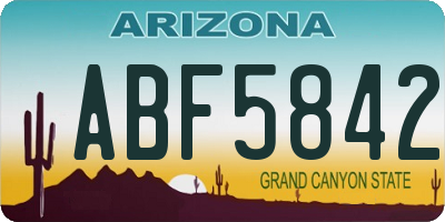 AZ license plate ABF5842