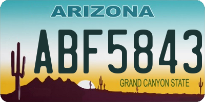 AZ license plate ABF5843