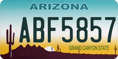 AZ license plate ABF5857