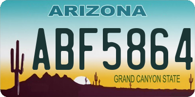 AZ license plate ABF5864
