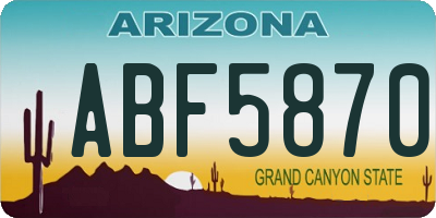 AZ license plate ABF5870