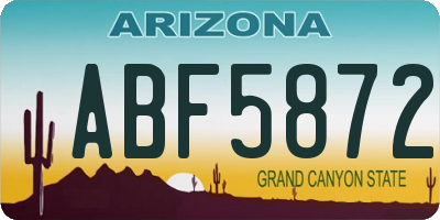 AZ license plate ABF5872