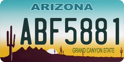 AZ license plate ABF5881