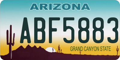 AZ license plate ABF5883