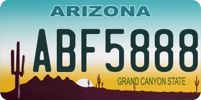 AZ license plate ABF5888