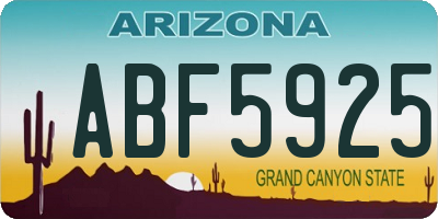 AZ license plate ABF5925