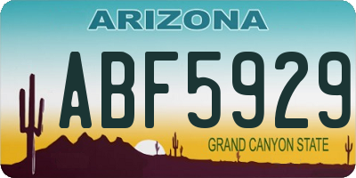 AZ license plate ABF5929