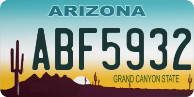 AZ license plate ABF5932