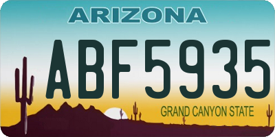 AZ license plate ABF5935