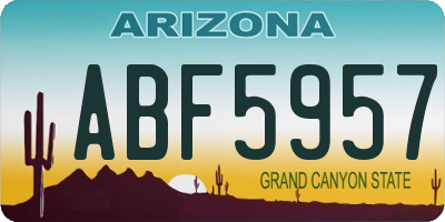 AZ license plate ABF5957