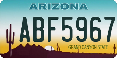 AZ license plate ABF5967