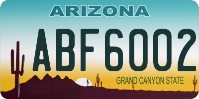 AZ license plate ABF6002