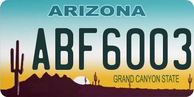 AZ license plate ABF6003