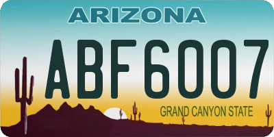 AZ license plate ABF6007