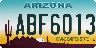 AZ license plate ABF6013