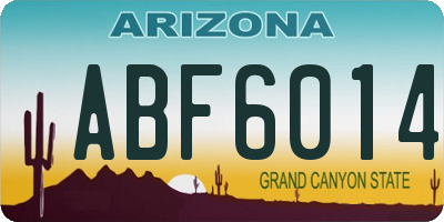 AZ license plate ABF6014