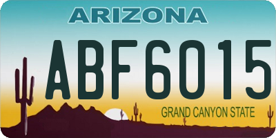 AZ license plate ABF6015
