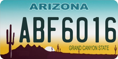 AZ license plate ABF6016