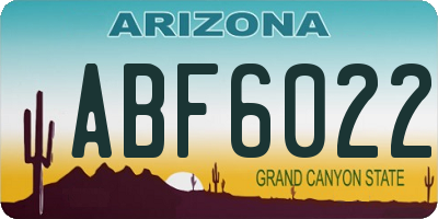 AZ license plate ABF6022