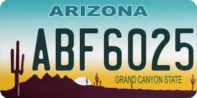 AZ license plate ABF6025