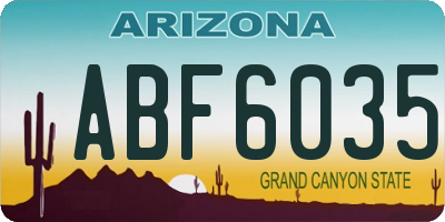 AZ license plate ABF6035