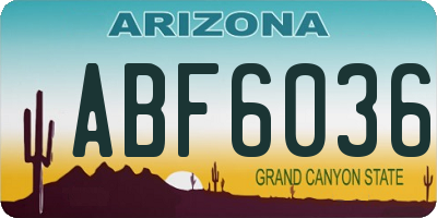 AZ license plate ABF6036