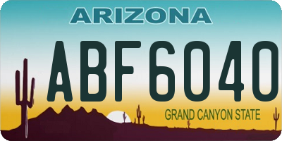 AZ license plate ABF6040