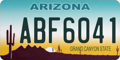 AZ license plate ABF6041