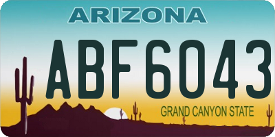 AZ license plate ABF6043