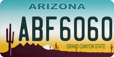 AZ license plate ABF6060